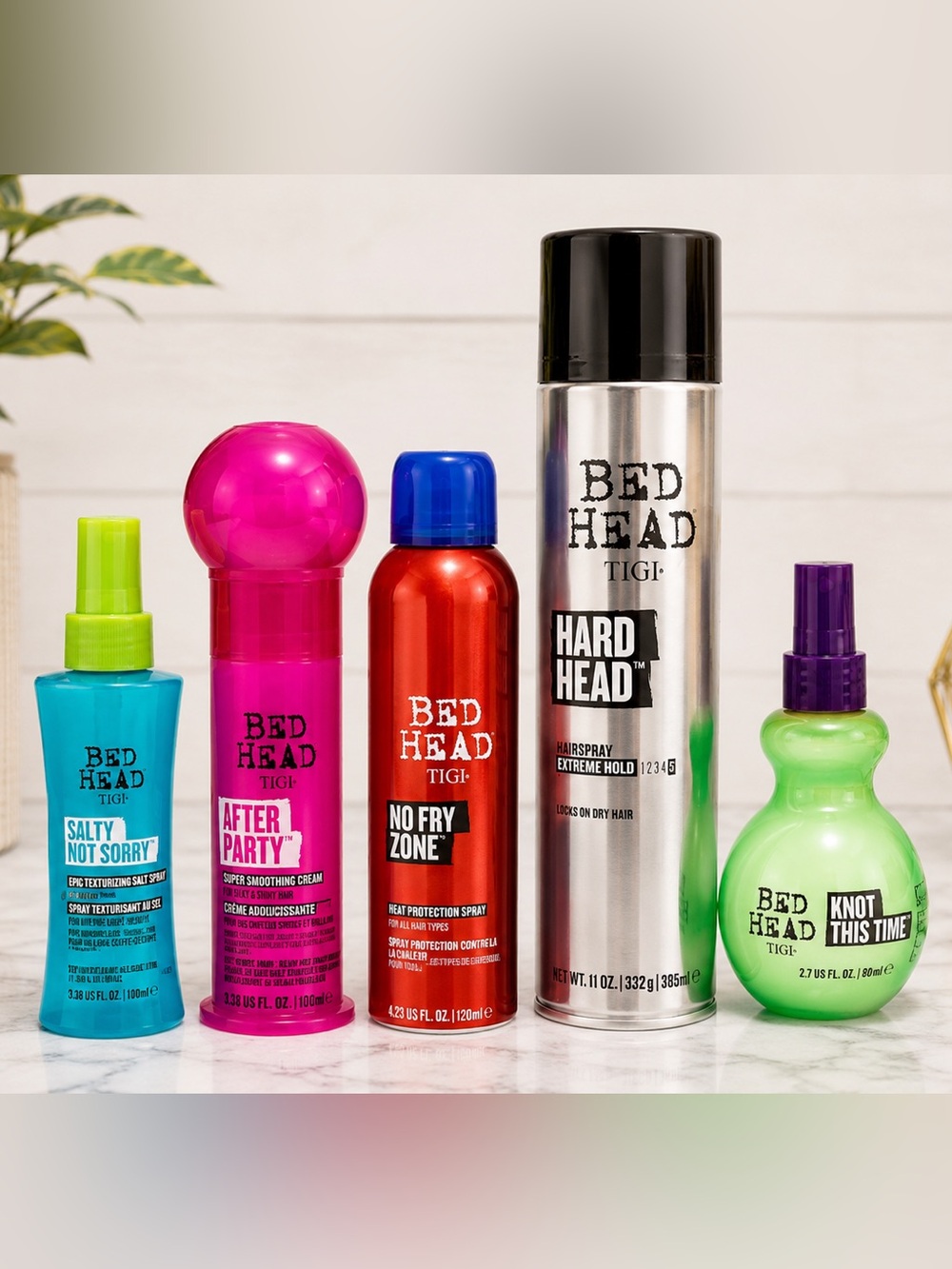 Bed Head TIGI 5-Pc Hair Styling Bundle After Party Hard Head No Fry Zone NEW!